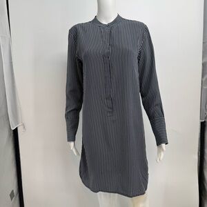 Equipment Femme Ian Silk Shirt Dress in White and Navy Size XS